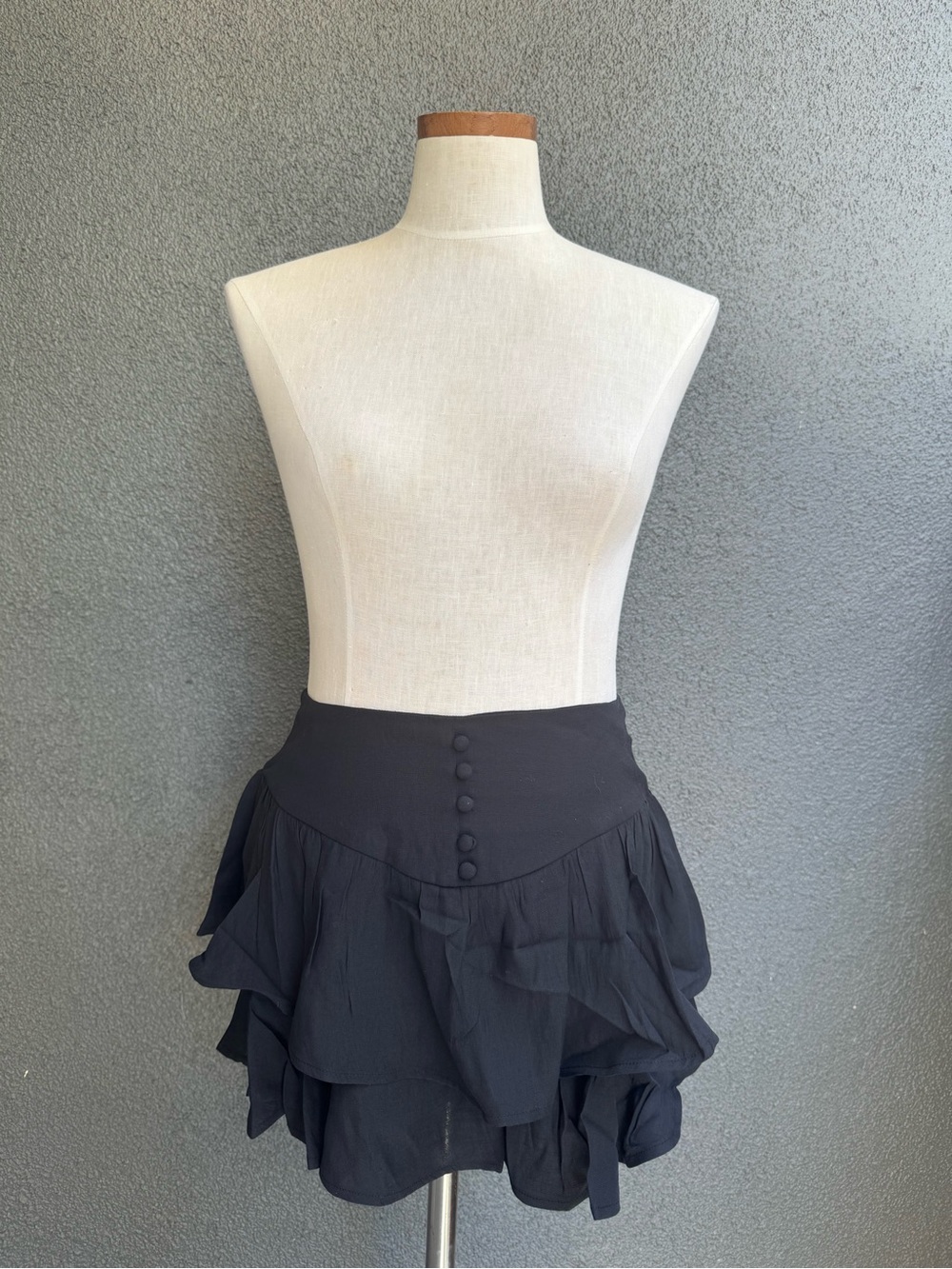 Cotton Candy Black Ruffled Mini Skirt Size M